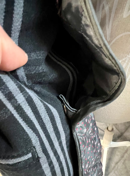 Vintage Y2K Trenchcoat M Schwarz/Grau kariert • Gestepptes Futter • Taillengürtel • EastWest