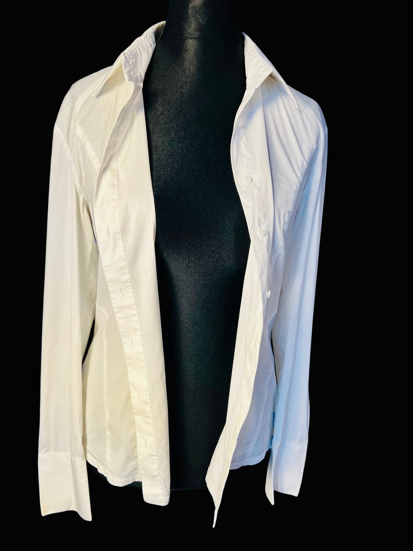 Riani Bluse Damen 40 M Weiß Tailliert Clean Minimalist Premium Basic y2k Old Money
