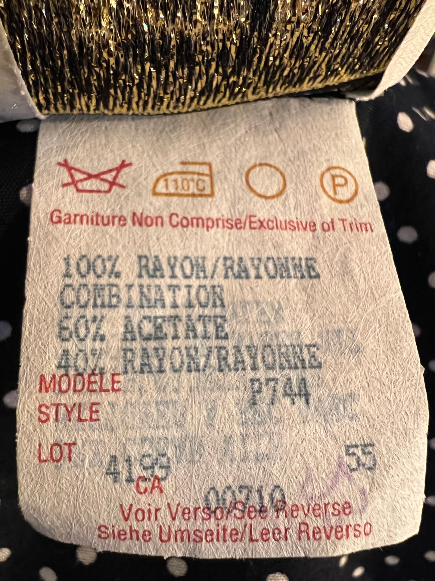 Joseph Ribkoff Kleid Punkte Vintage 38 Blau Polka 80s