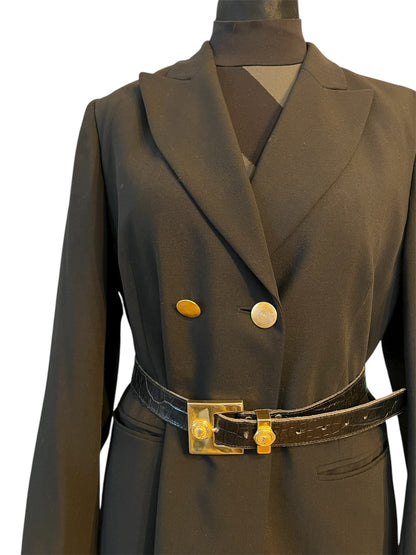 Rosner Vintage Blazer „Domingo“ Schwarz mit Goldknöpfen | Oversized 80s Style | Gr. 38