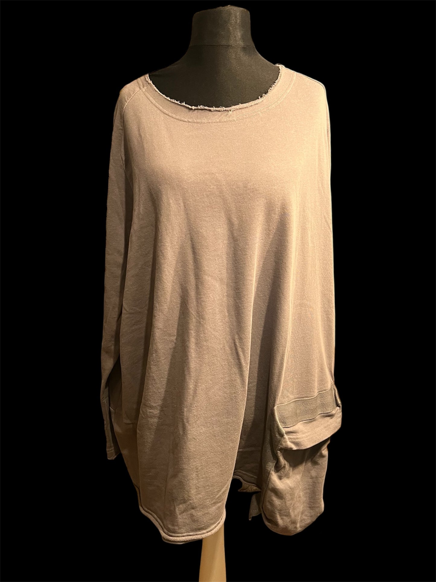 Rundholz Oversize Sweatshirt Grau Gr S – Longline, Used Look, Avantgarde, 100% Baumwolle