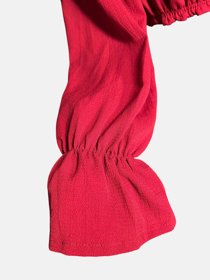 Sara's Choice: Carmen Cropped  Bluse Top weinrot  | Gr. S M L Onesize | Dark Alternative