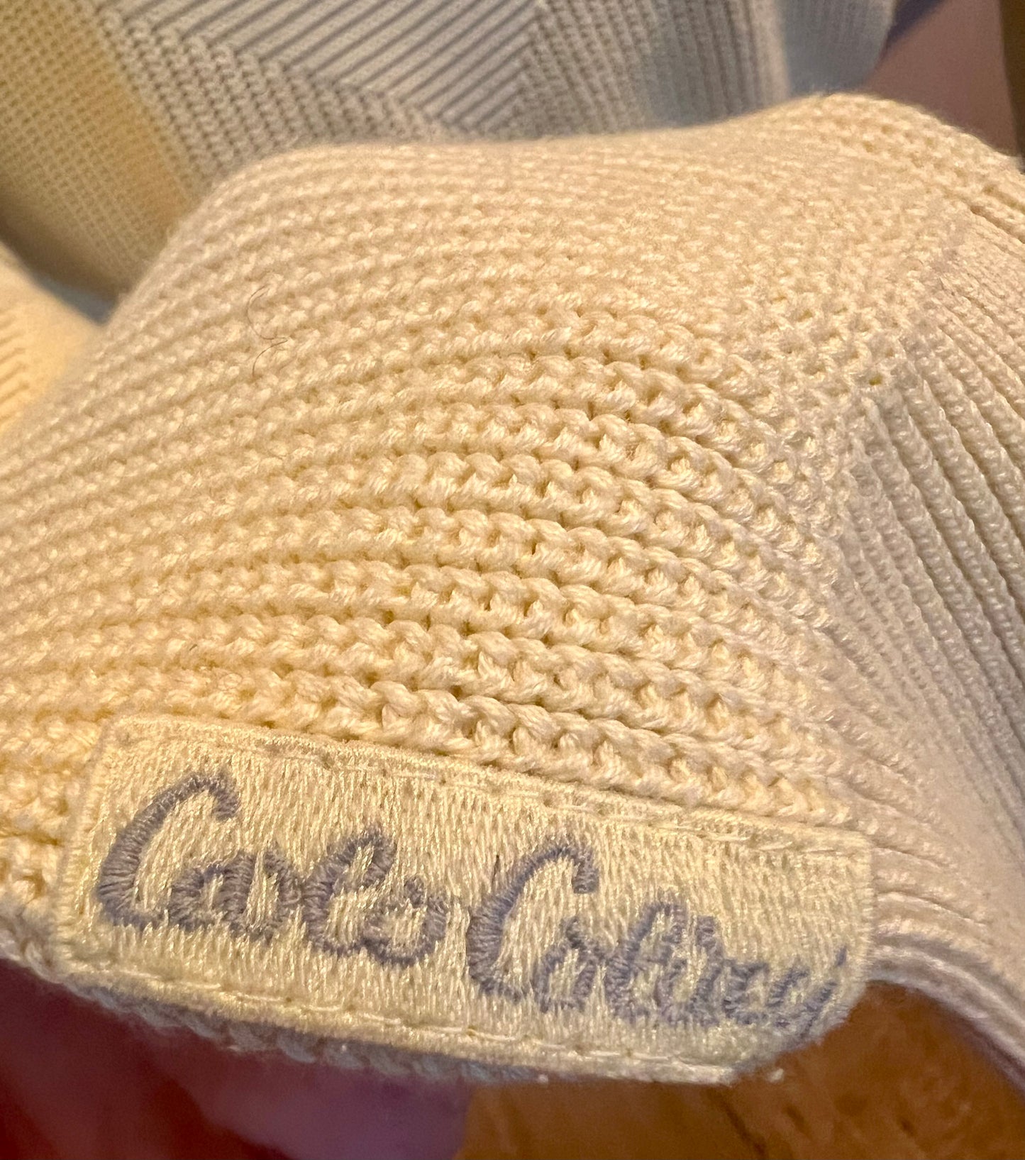 Vintage Carlo Colucci Pullover L/XL – Made in West Germany, Elefanten Motiv, Vanille 80s