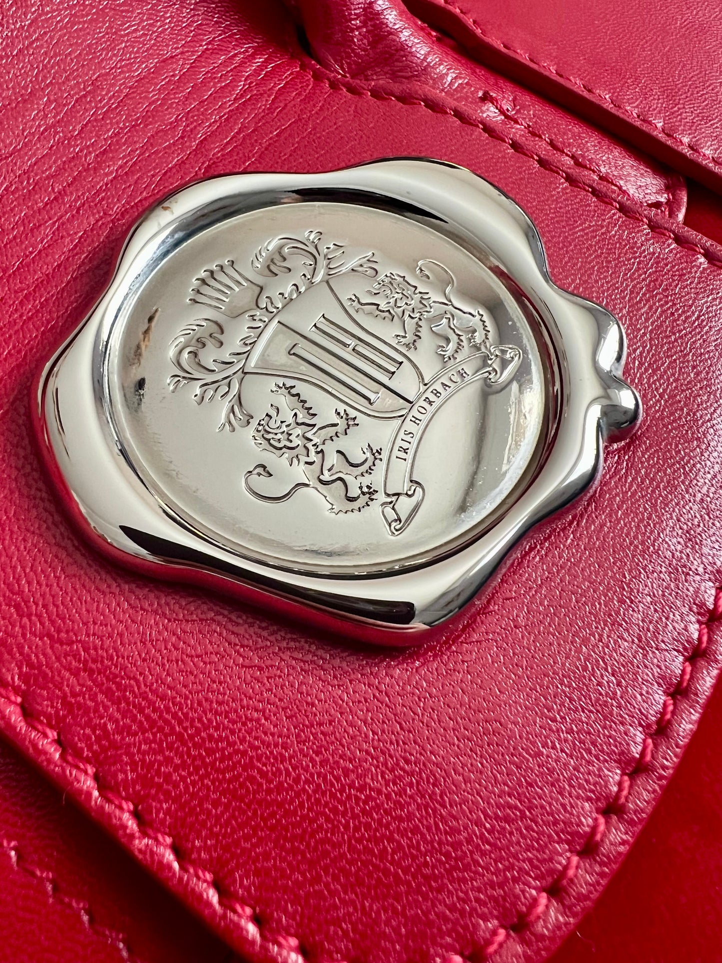 Vintage Tasche Iris Horbach Rot – Leder & Samt | Verstellbar 90s y2k