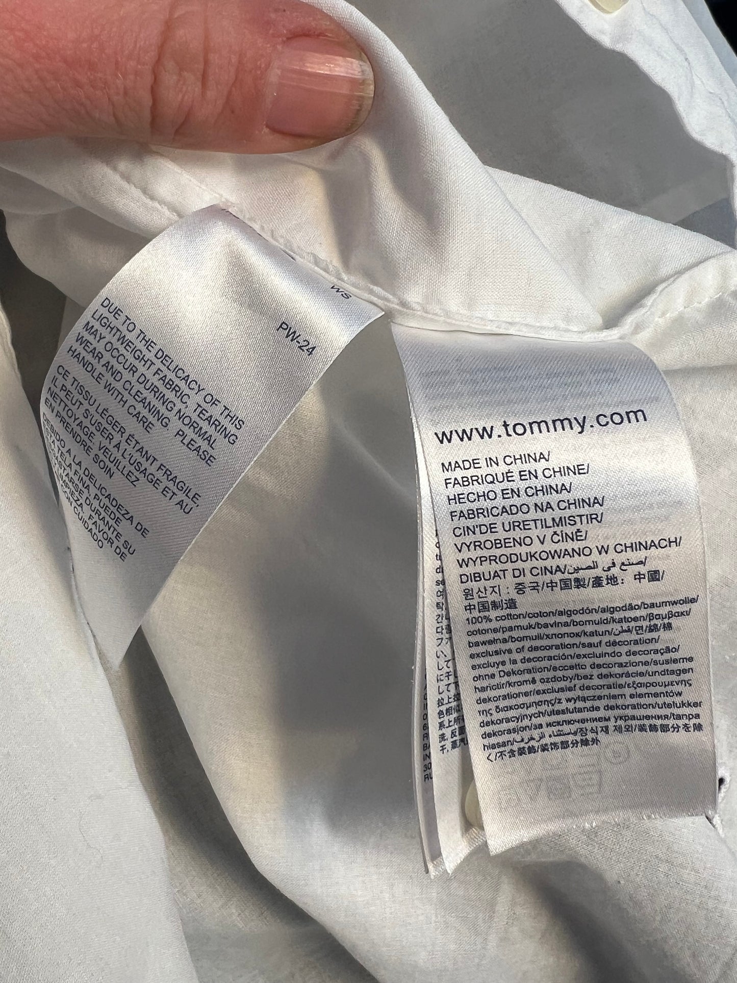 Tommy Hilfiger Vintage Bluse 38 40 M L Weiß Lochmuster Goldknöpfe Y2K