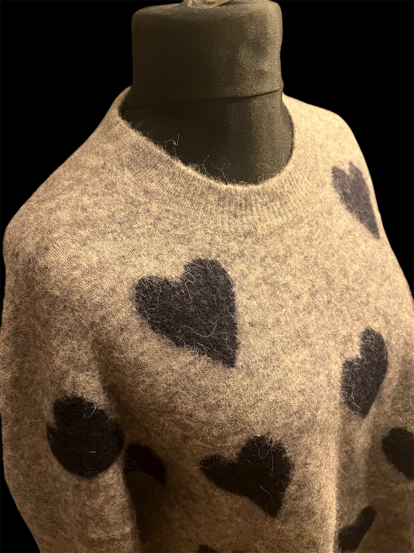 AllSaints Herz Pullover Grau | Wolle & Alpaka | L Oversize | Neupreis 225 € | Top Zustand