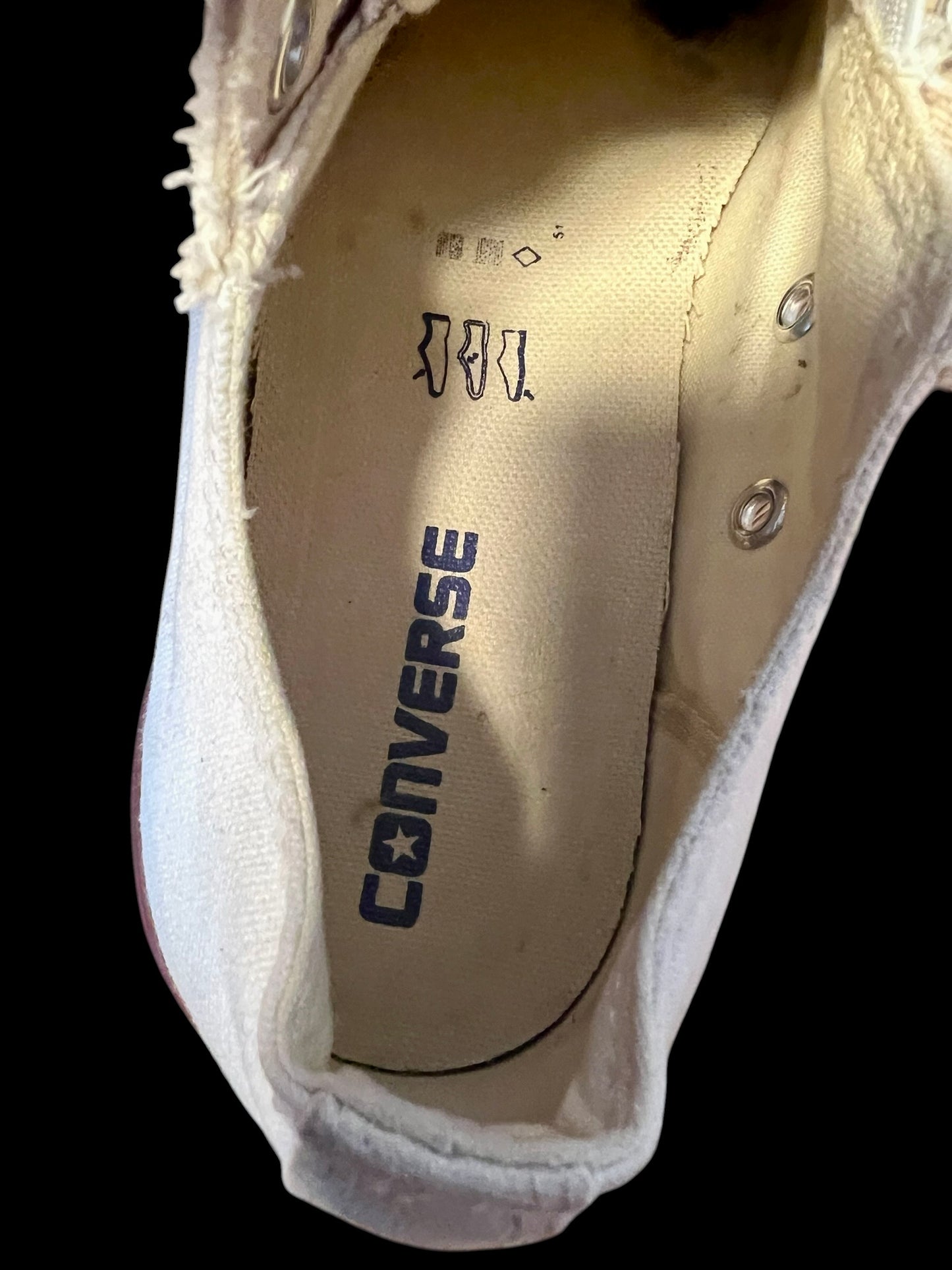 Converse Chuck Taylor Low Turnschuhe 38 Creme Offwhite Canvas Vintage Distressed Look Sneaker