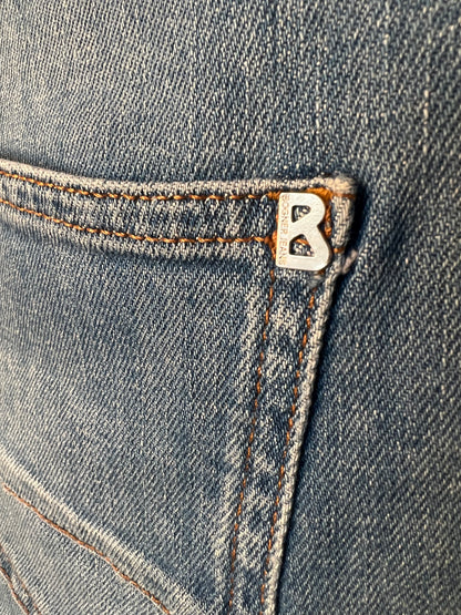 Bogner Jeans Damen W29 L32 M 38 /40 Blau Mid Waist Tapered Logo Premium Denim