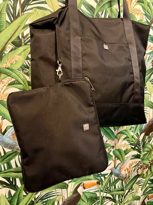 Aigner Shopper aus Nylon / Rucksackstoff Schwarz – Hochwertig + Mini - Tasche , wie neu