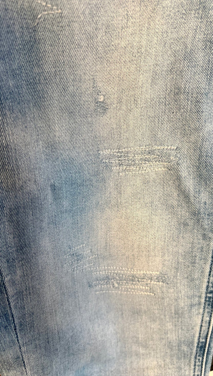 Drykorn Jeans W26 L32 Hellblau Slim Fit Tapered Used Look Y2K Denim Mid Waist Skinny