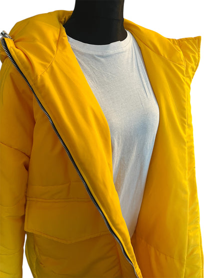 Soolinen Oversize Daunenjacke Sonnengelb | Größe XL–XXL | Trendy Puffy Jacket | 46 48