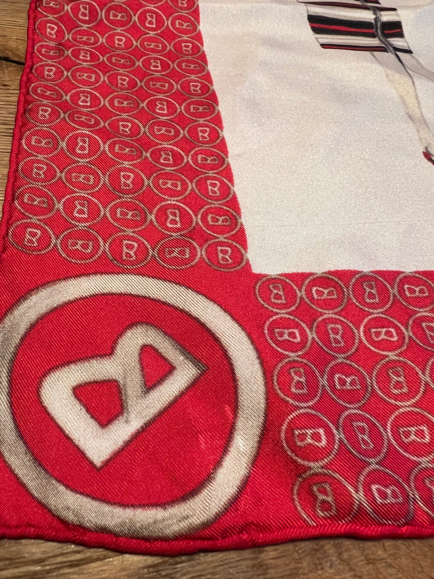 Bogner Vintage Seidentuch 85x85 – Designer Scarf, 80er 90er, B-Logo, True Vintage Frauen