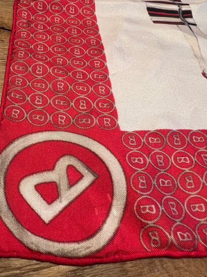 Bogner Vintage Seidentuch 85x85 – Designer Scarf, 80er 90er, B-Logo, True Vintage Frauen