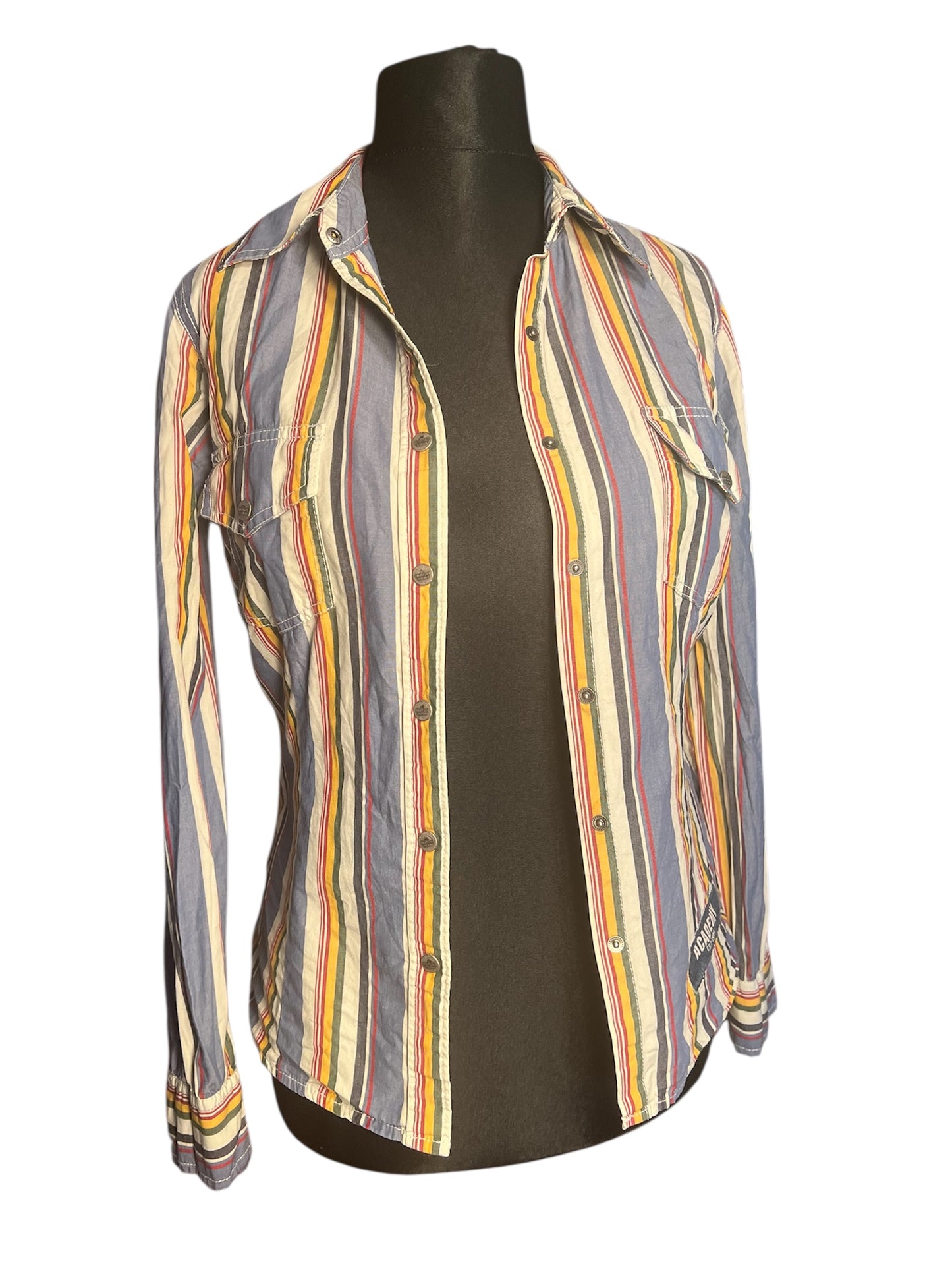 Tommy Hilfiger Denim Vintage Bluse gestreift | Gr. 36 S Y2K Used Look