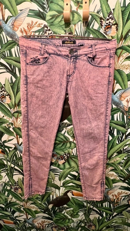 Killah Vintage Jeans W31 Gr 40 | Modell Twiddle | Rosa-Blau | Reißverschluss am Bein | Y2K 2000s