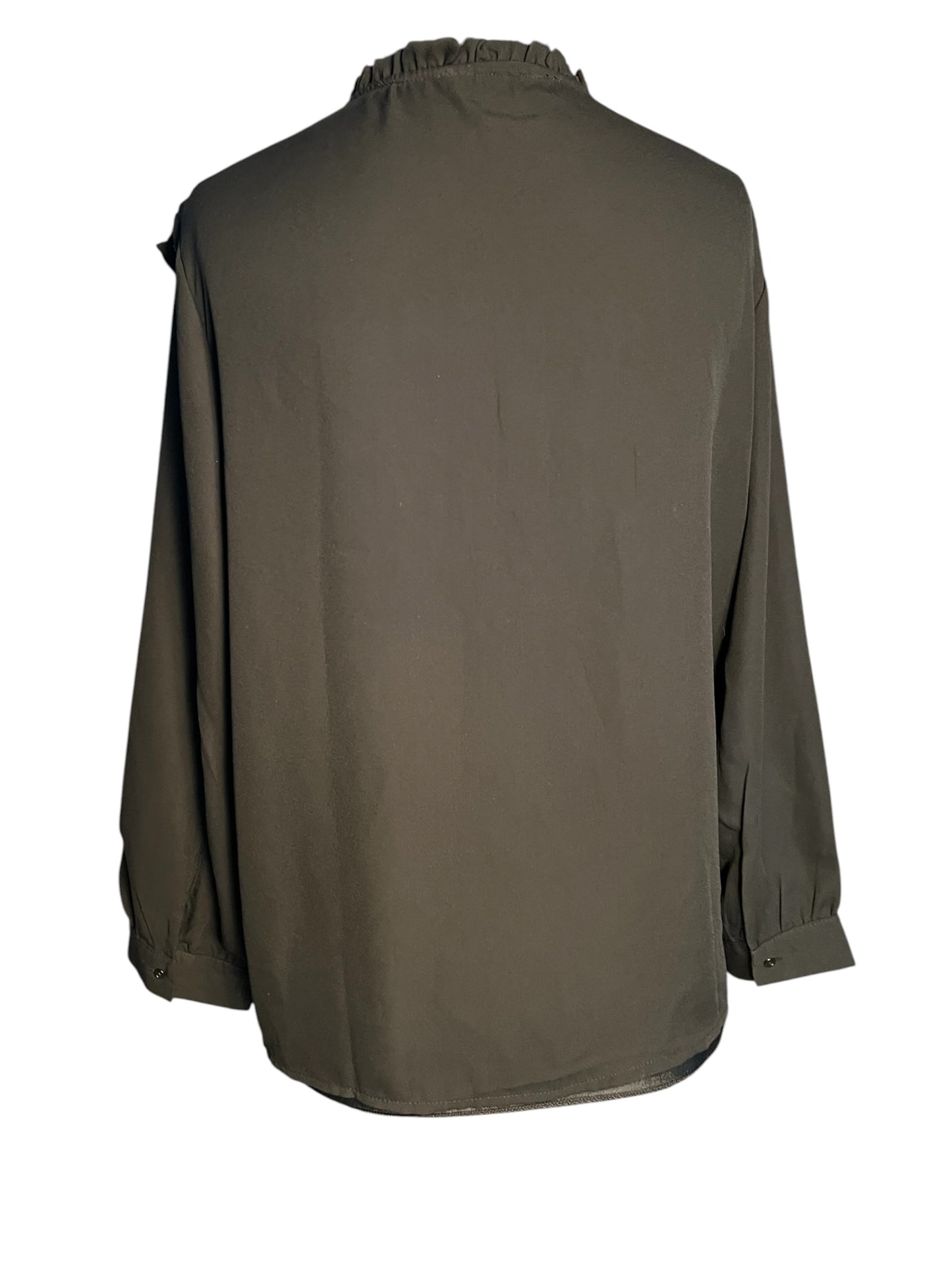 Sara's Choice: Volants Rüschen Bluse schwarz | Gr. 44 46 XL | Dark Alternative