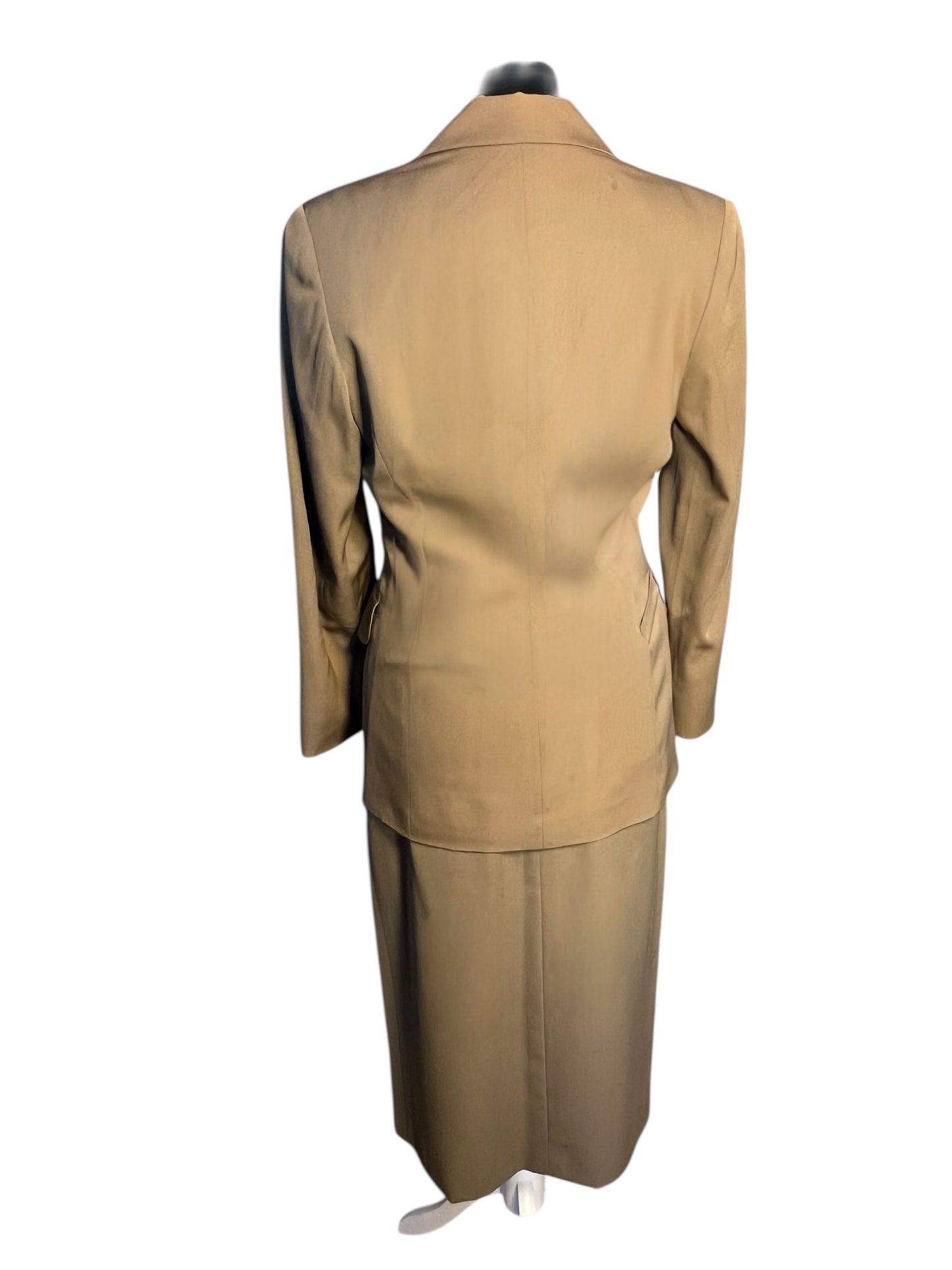 Strenesse Kostüm Damen Gr. 38 – 100% Schurwolle – Eleganter Blazer & Rock – Beige – Business Chic