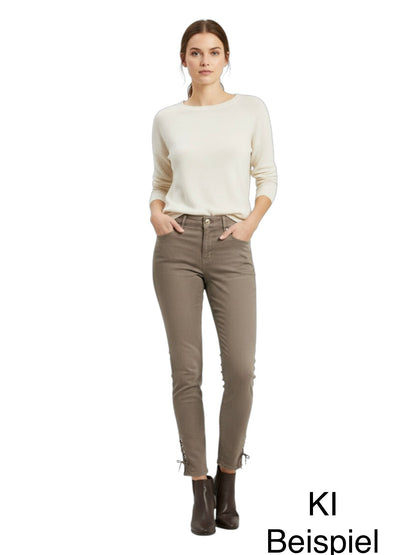 Lascana Jeans grau Schnürung Bein Gr. 38 40 Skinny Lace Up Y2K