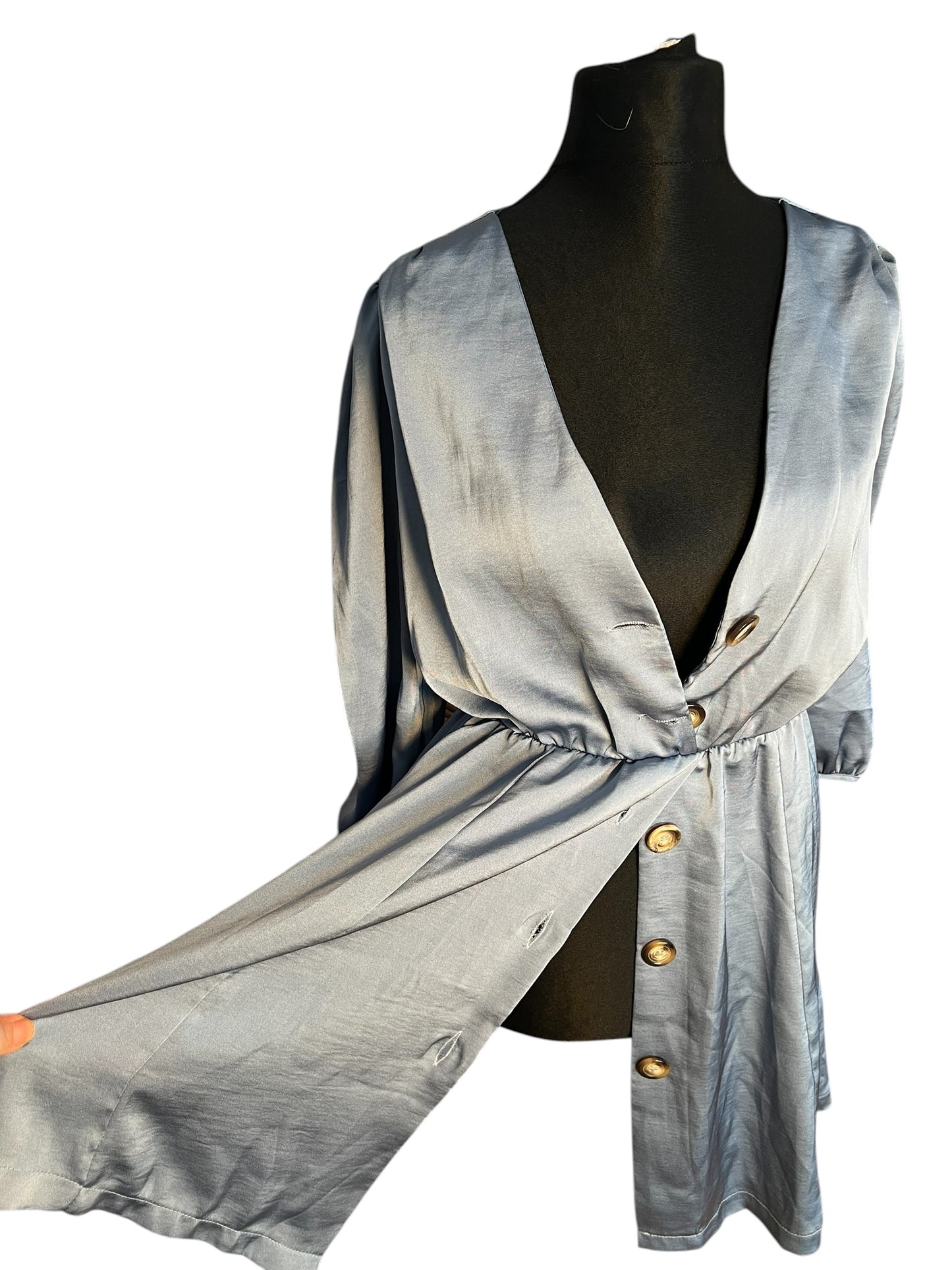 Rinascimento Kleid hellblau Satinoptik Gr. 40 42 A-Linie Italy Chic