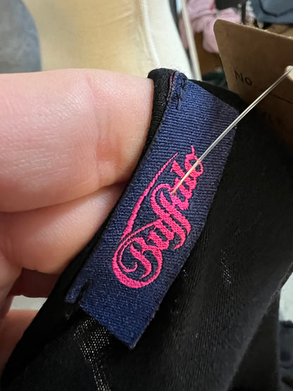 Kleid Buffalo | schwarz mit Glitzersteinen | transparentes Oberteil | Gr. 34–36 | vielseitig tragbar