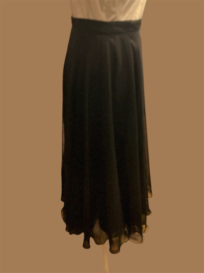 Vintage Hermann Lange Collection Rock | Schwarz, Lang, Glitzersaum | Made in West Germany | M 38 40