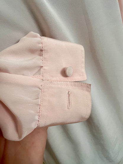 Jean René Vintage Bluse 38 Rosa Biesen Old Money transparent