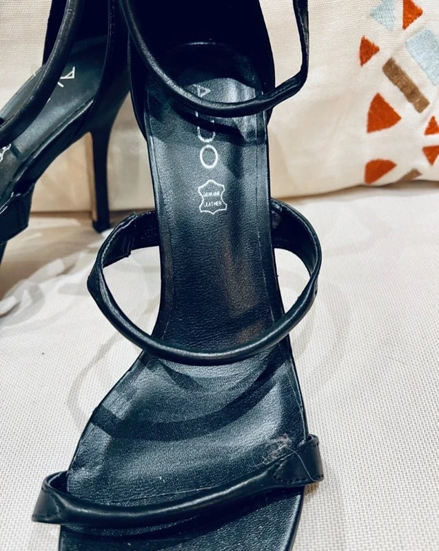 Aldo High Heels Leder Sandaletten Schwarz Gr. 39