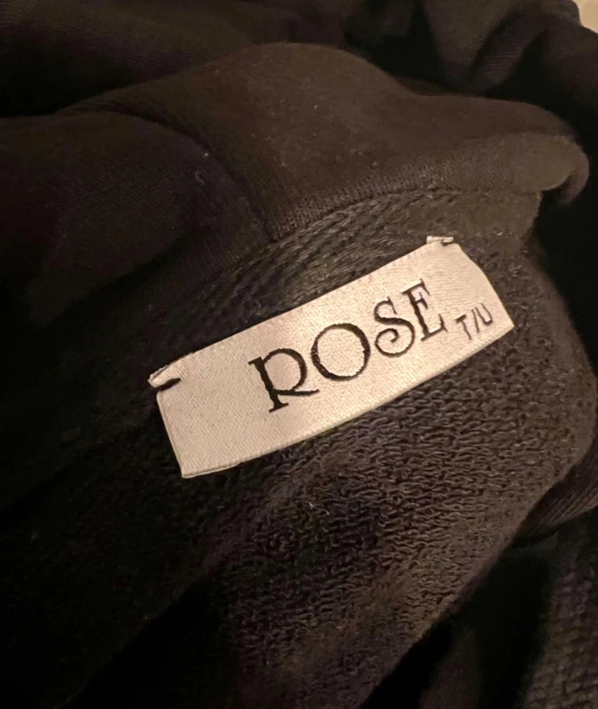 Rose Hoodie „Karl Who?“ Schwarzer Glitzer Sweatpullover Karl Motiv, M Oversized Fit