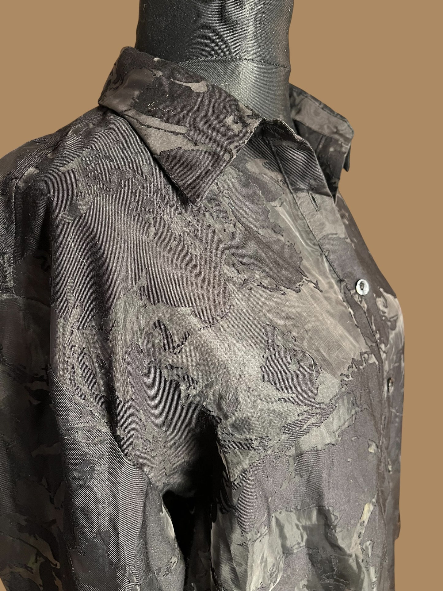 Sara's Choice: Disturbia Oversize Bluse Floral schwarz transparent | Gr. 42 44 46 XL | Dark Alternative