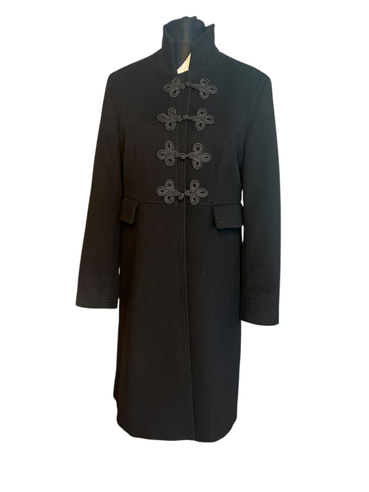 Vintage TUZZI Wollmantel Schwarz Gr. 40 M | 70% Schurwolle & Kaschmir | Gothic Old Money Y2K