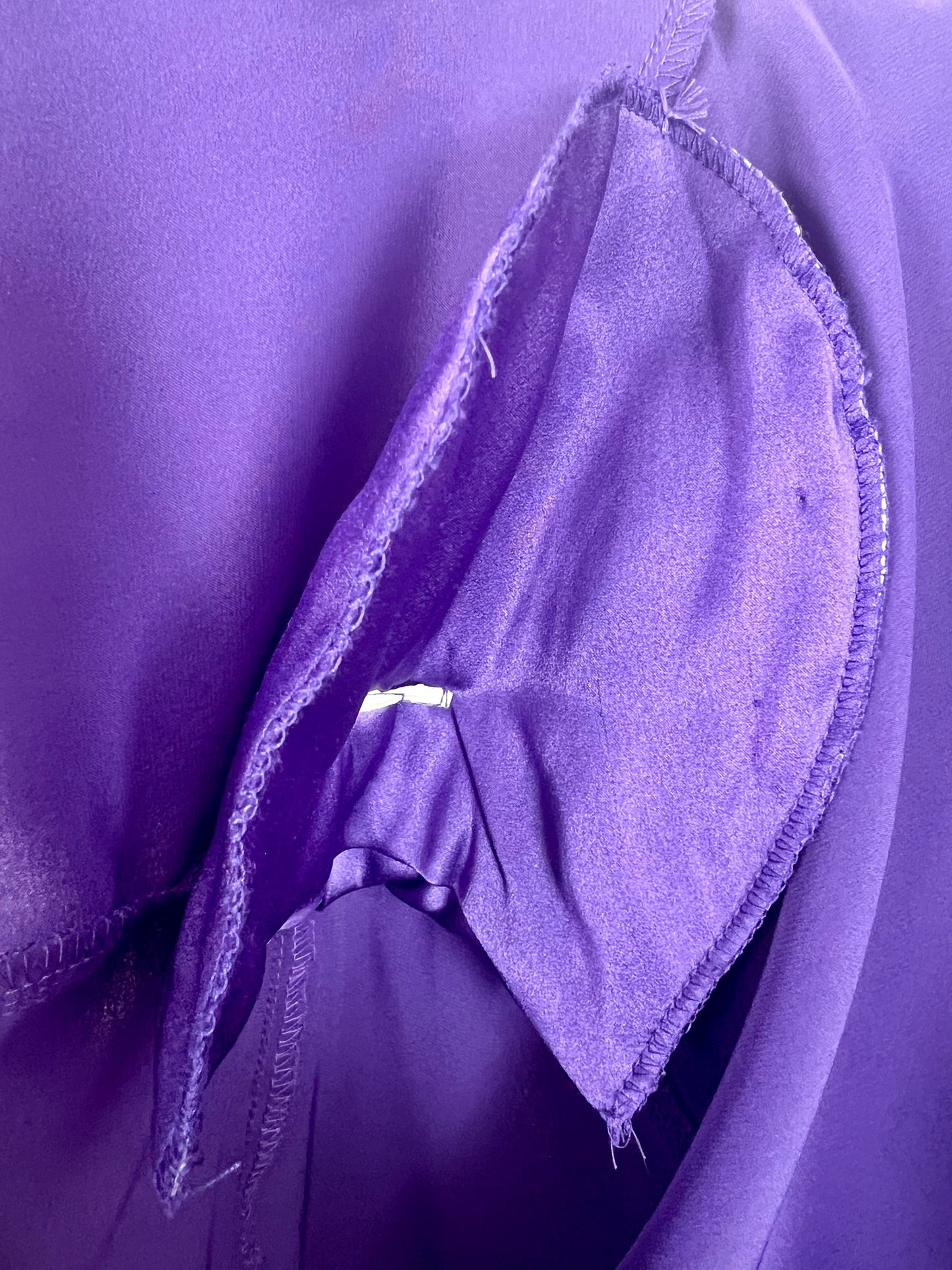 Statement Vintage Bluse 40 M Lila Satin | 80s/90s Dark Fashion Alexander