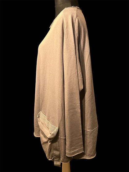 Rundholz Oversize Sweatshirt Grau Gr S – Longline, Used Look, Avantgarde, 100% Baumwolle