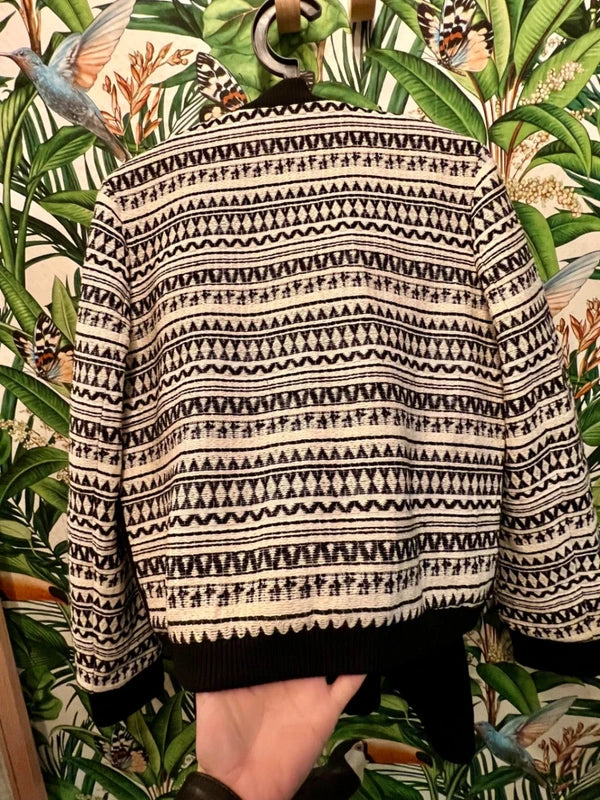 Liebeskind Berlin Blouson Jacke 38 M Natur Weiß Schwarz NEU Etikett Bomberjacke boho ethno