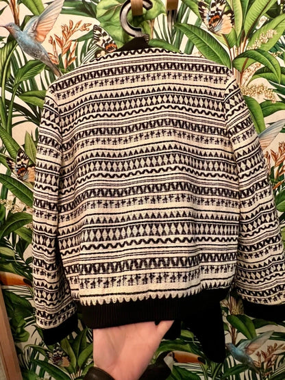 Liebeskind Berlin Blouson Jacke 38 M Natur Weiß Schwarz NEU Etikett Bomberjacke boho ethno