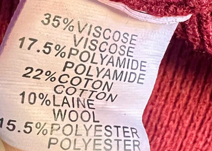 Vintage Pullover weinrot Fledermaus Fit Gr. 40 42 Stickerei Glitzer 90s y2k Grunge