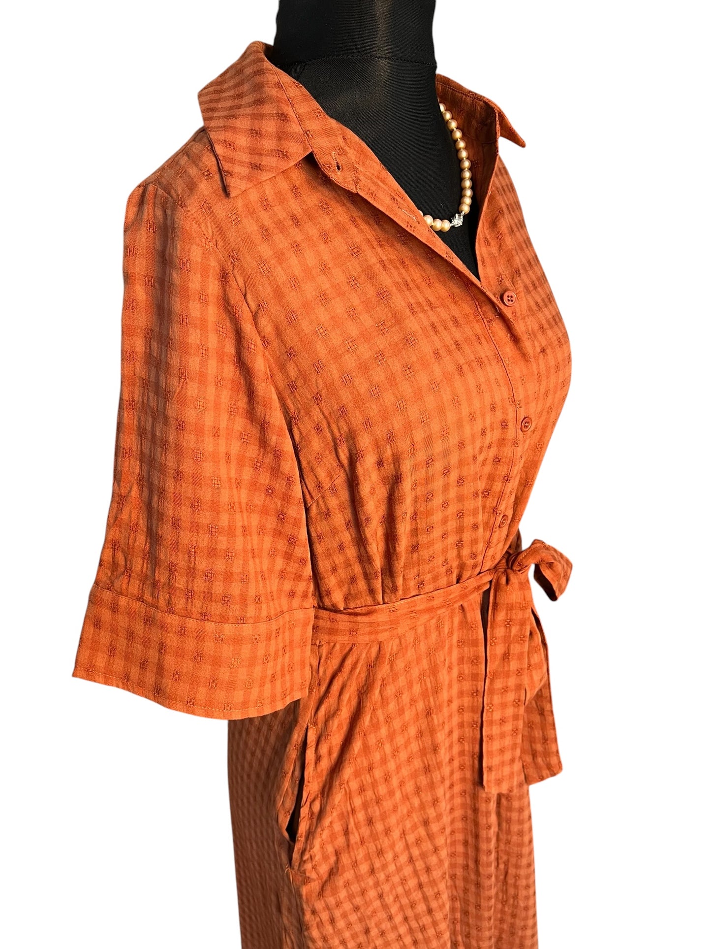 Sara's Choice: Disturbia – Blusenkleid Kleid Viskose Baumwolle Kupfer Rost| Gr. 40 | Dark Alternative