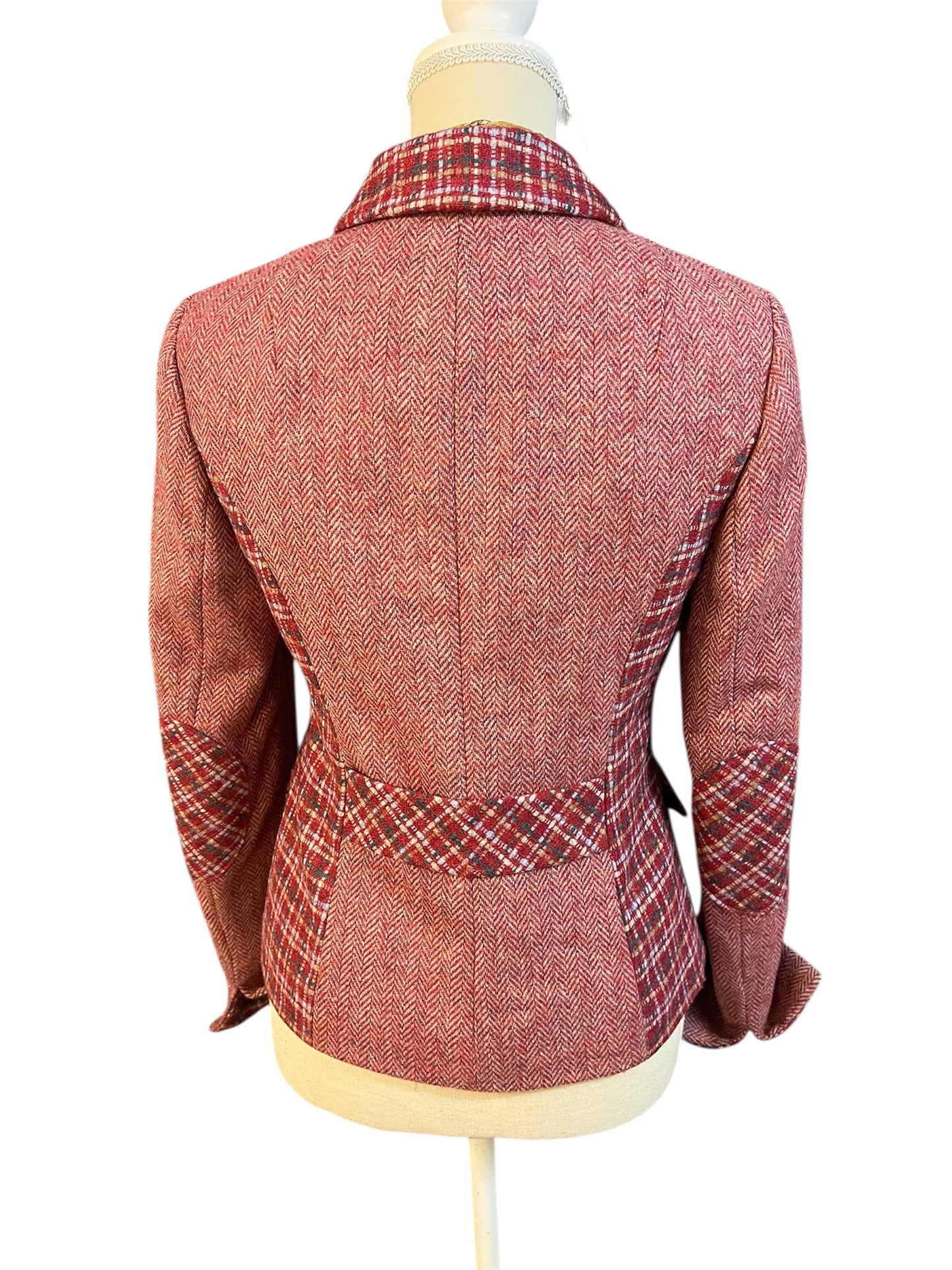 Madeleine Vintage Blazer Gr. 34 | 100% Wolle | Fischgrät | Old Money Preppy | Löwenknöpfe