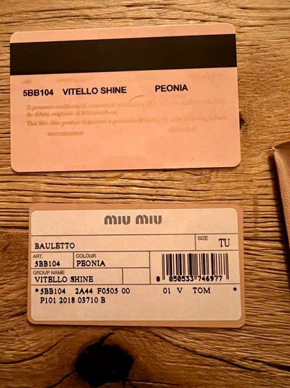 Miu Miu Vitello Shine Schultertasche Himbeer Peonia Leder Designer Bag Original