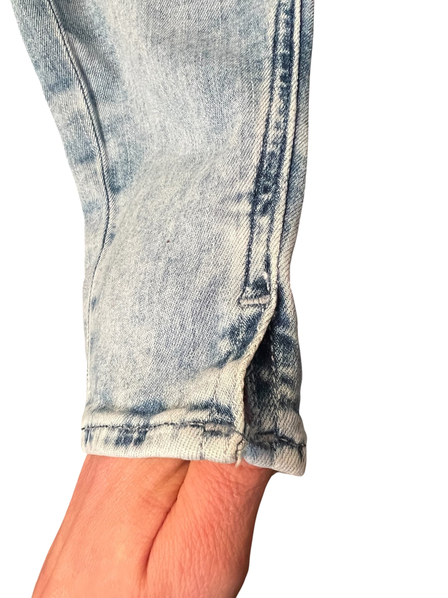 Drykorn Jeans W26 L32 Hellblau Slim Fit Tapered Used Look Y2K Denim Mid Waist Skinny