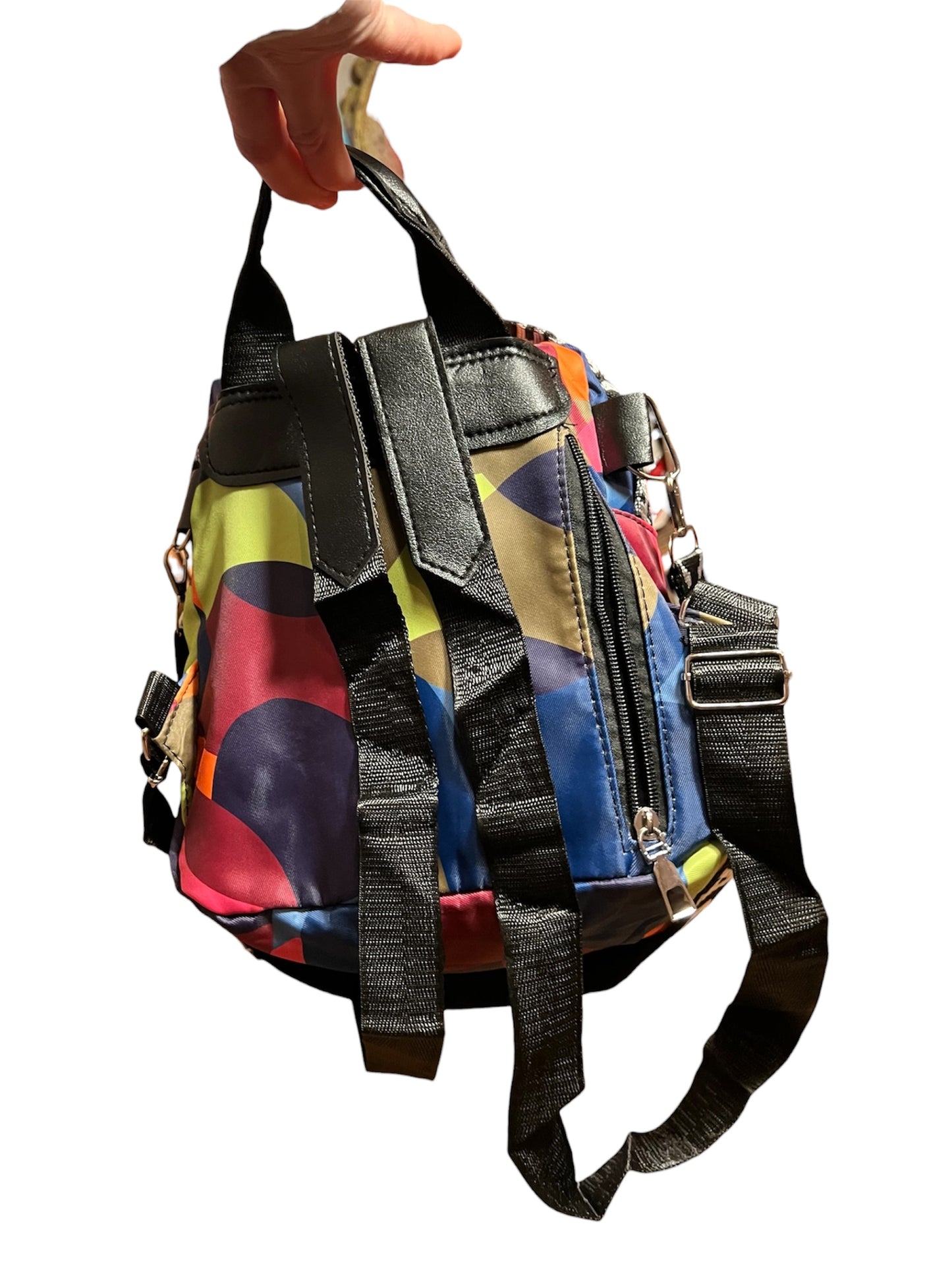 Bunter Nylon-Rucksack Kuchen & Bag – mittelgroß, City‑Style, Top Zustand