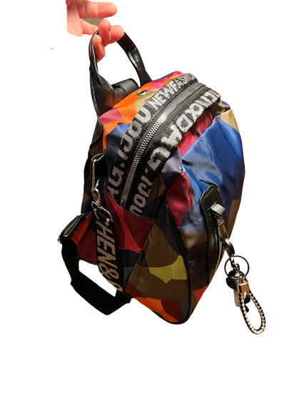 Bunter Nylon-Rucksack Kuchen & Bag – mittelgroß, City‑Style, Top Zustand