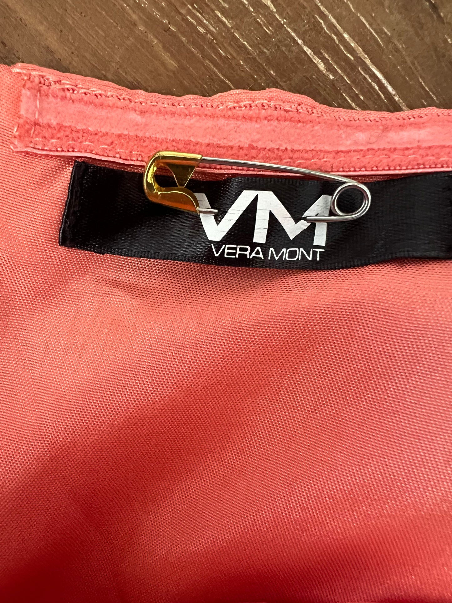 Vintage Vera Mont Cocktailkleid Gr 36 S One Shoulder Apricot Pink Volant Ballon Mini Kleid Elegant Y2K