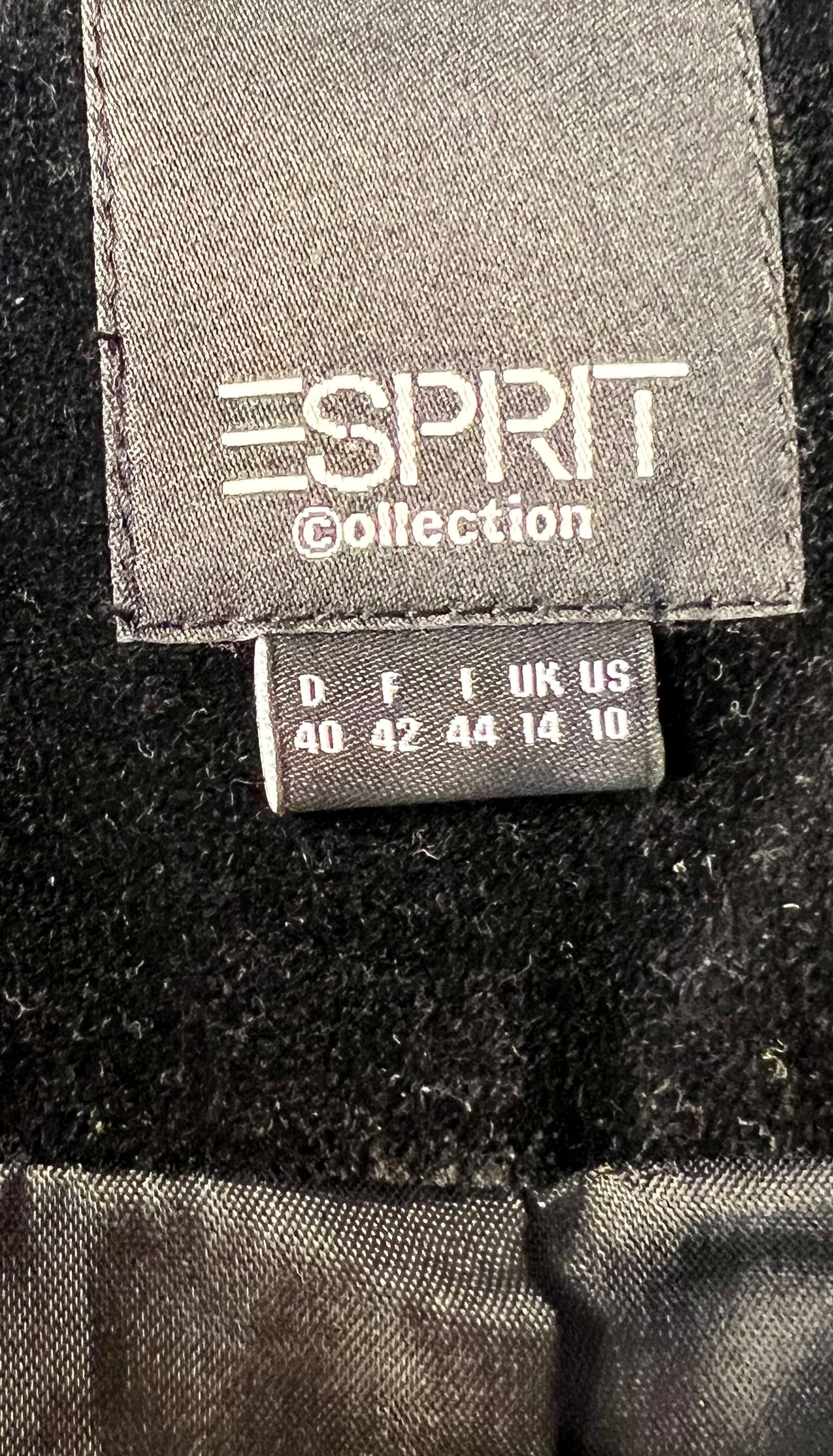 Vintage Samt Blazer Schwarz Gr. 40 Esprit Collection – Velvet Jacket Y2K 90s Chic