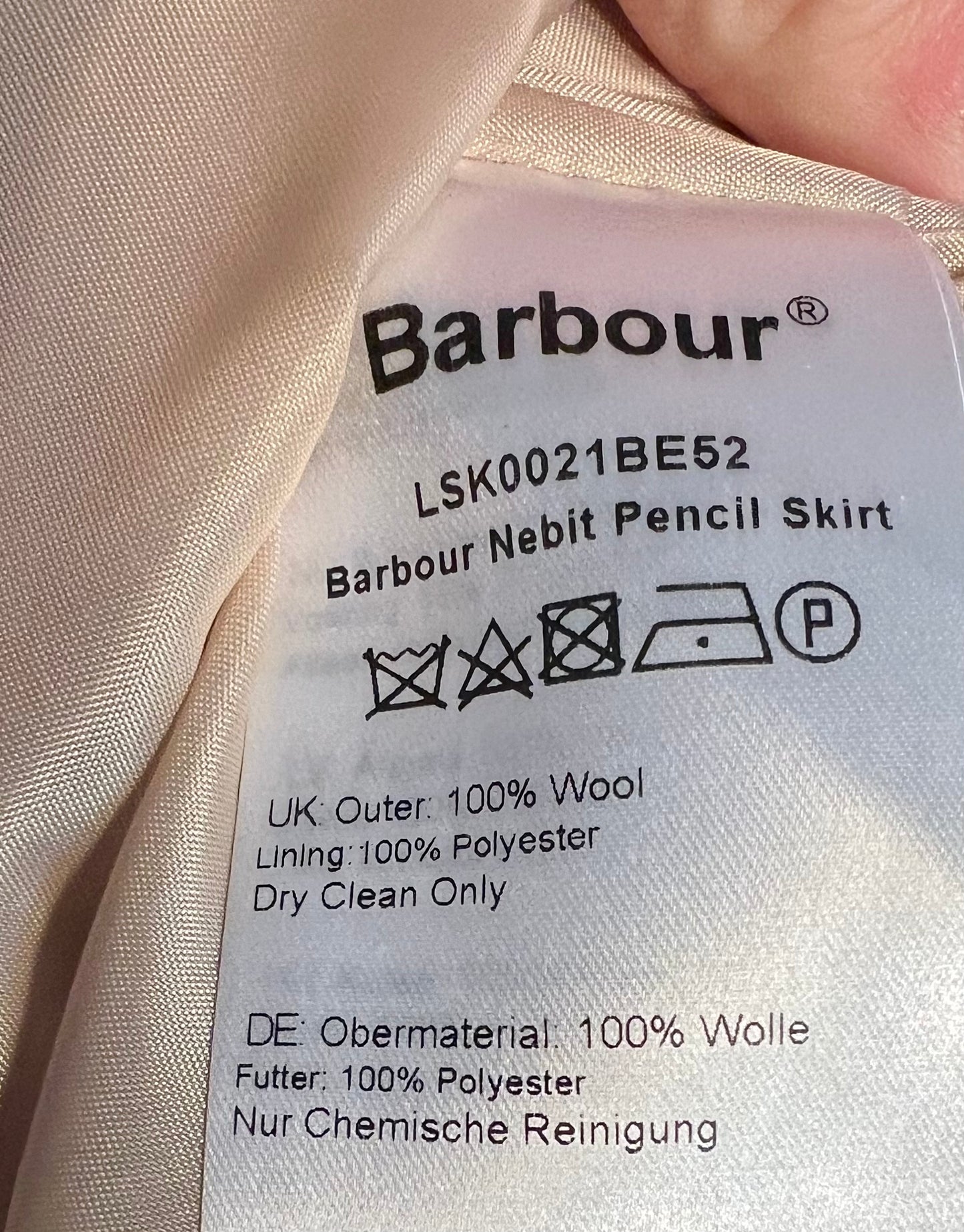 Vintage Rock Barbour Gr. 36 S Nebit Pencil Skirt Dress Tartan kariert 100 % Wolle Blau Grau Rot