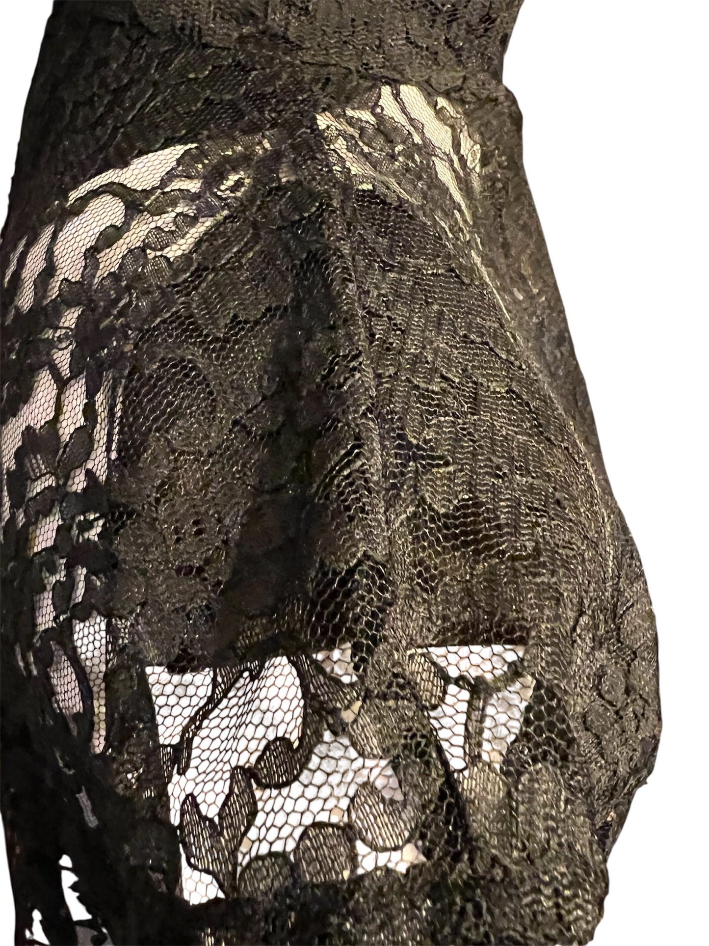 True Vintage 80s Spitzentop Schwarz Transparent | High Neck | Handmade Unikat Gr. 38
