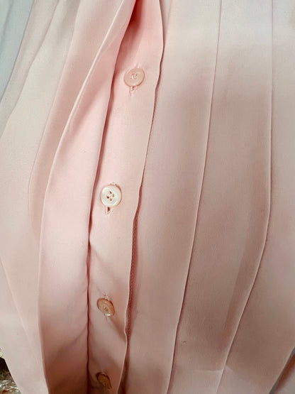 Jean René Vintage Bluse 38 Rosa Biesen Old Money transparent