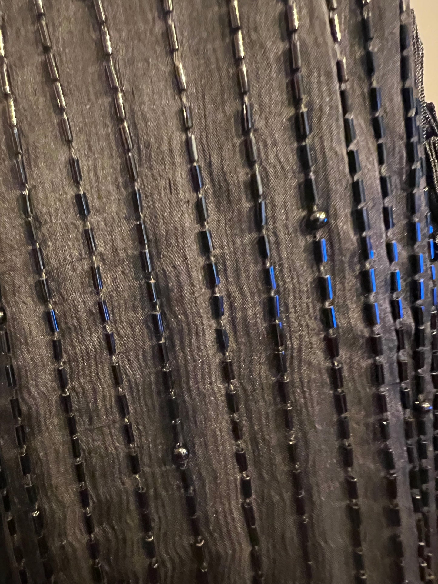 Vintage Seiden Bolero 40 Augustat GmbH India Schwarz Glanz