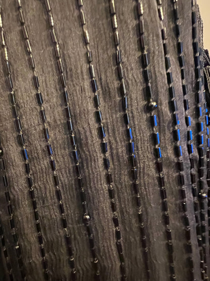 Vintage Seiden Bolero 40 Augustat GmbH India Schwarz Glanz