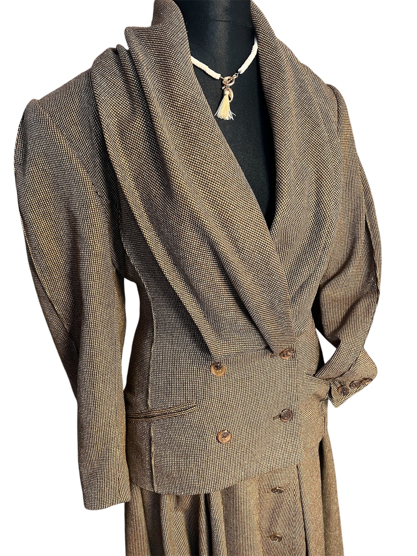 Vintage JOOP! Set Gr M 38 Schurwolle Seide Rock Blazer Dark Academia 80s 90s