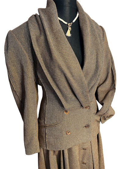 Vintage JOOP! Set Gr M 38 Schurwolle Seide Rock Blazer Dark Academia 80s 90s